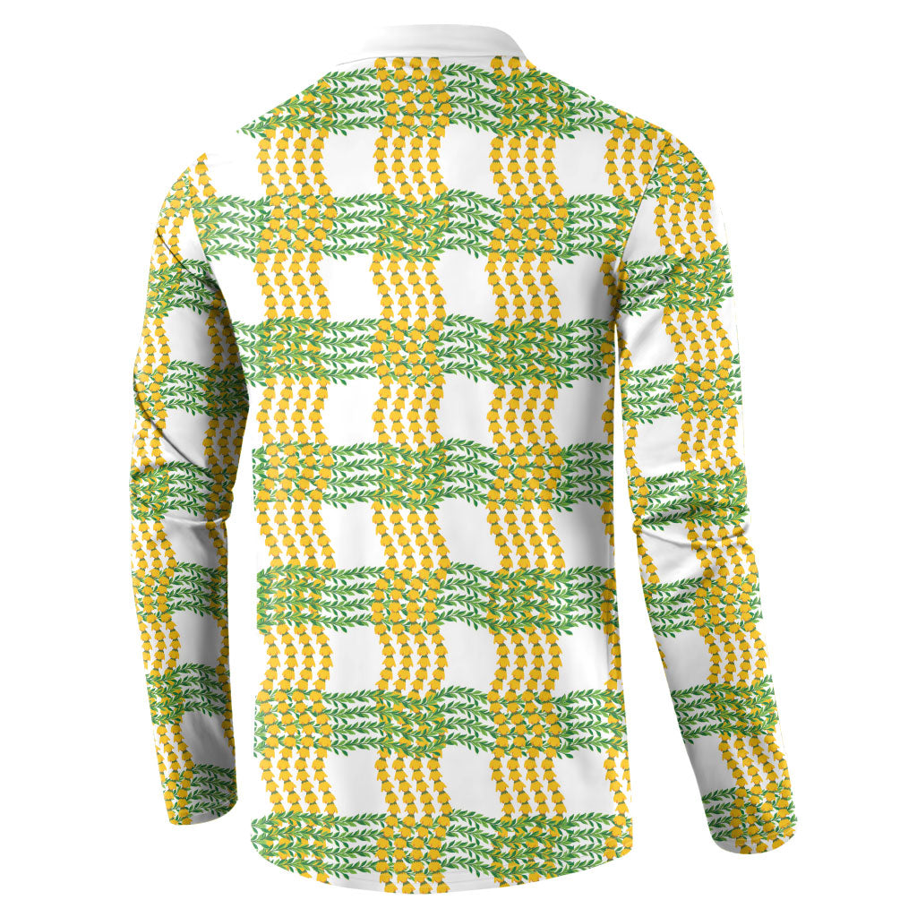 Aloha Hawaii Ilima Maile Lei Button Sweatshirt Palaka Inspired Hawaiian-plaid White LT14 - Polynesian Pride