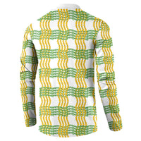 Aloha Hawaii Ilima Maile Lei Button Sweatshirt Palaka Inspired Hawaiian-plaid White LT14 - Polynesian Pride
