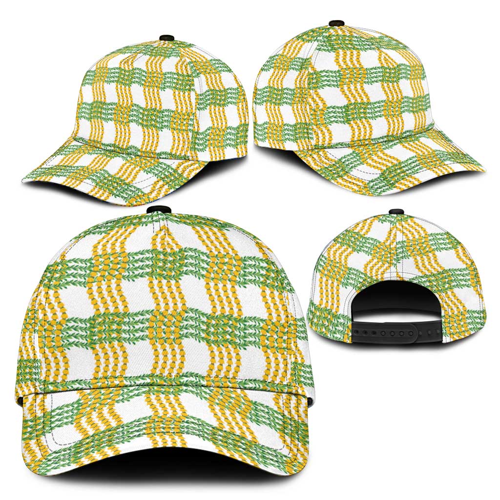 Aloha Hawaii Ilima Maile Lei Classic Cap Palaka Inspired Hawaiian-plaid White LT14 - Polynesian Pride