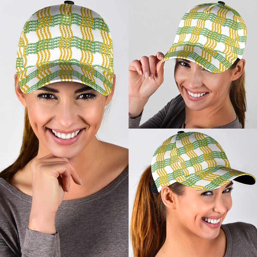 Aloha Hawaii Ilima Maile Lei Classic Cap Palaka Inspired Hawaiian-plaid White LT14 - Polynesian Pride