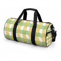 Aloha Hawaii Ilima Maile Lei Duffle Bag Palaka Inspired Hawaiian-plaid White LT14 - Polynesian Pride