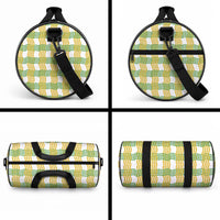 Aloha Hawaii Ilima Maile Lei Duffle Bag Palaka Inspired Hawaiian-plaid White LT14 - Polynesian Pride