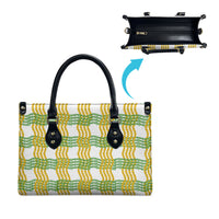 Aloha Hawaii Ilima Maile Lei Leather Bag Palaka Inspired Hawaiian-plaid White LT14 - Polynesian Pride