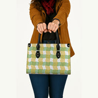 Aloha Hawaii Ilima Maile Lei Leather Bag Palaka Inspired Hawaiian-plaid White LT14 - Polynesian Pride