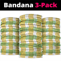 Aloha Hawaii Ilima Maile Lei Neck Gaiter Palaka Inspired Hawaiian-plaid White LT14 package One Size: 25*50cm White - Polynesian Pride