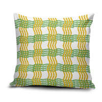 Aloha Hawaii Ilima Maile Lei Pillow Cover Palaka Inspired Hawaiian-plaid White LT14 White - Polynesian Pride