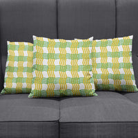 Aloha Hawaii Ilima Maile Lei Pillow Cover Palaka Inspired Hawaiian-plaid White LT14 - Polynesian Pride