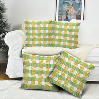 Aloha Hawaii Ilima Maile Lei Pillow Cover Palaka Inspired Hawaiian-plaid White LT14 - Polynesian Pride