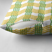 Aloha Hawaii Ilima Maile Lei Pillow Cover Palaka Inspired Hawaiian-plaid White LT14 - Polynesian Pride