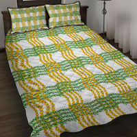 Aloha Hawaii Ilima Maile Lei Quilt Bed Set Palaka Inspired Hawaiian-plaid White LT14 White - Polynesian Pride