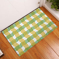 Aloha Hawaii Ilima Maile Lei Rubber Doormat Palaka Inspired Hawaiian-plaid White LT14 - Polynesian Pride
