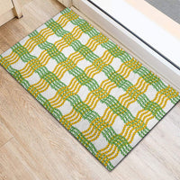 Aloha Hawaii Ilima Maile Lei Rubber Doormat Palaka Inspired Hawaiian-plaid White LT14 - Polynesian Pride