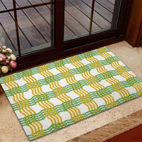 Aloha Hawaii Ilima Maile Lei Rubber Doormat Palaka Inspired Hawaiian-plaid White LT14 - Polynesian Pride
