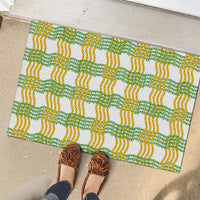 Aloha Hawaii Ilima Maile Lei Rubber Doormat Palaka Inspired Hawaiian-plaid White LT14 - Polynesian Pride