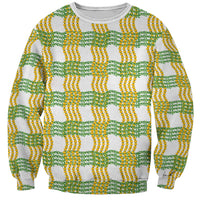 Aloha Hawaii Ilima Maile Lei Sweatshirt Palaka Inspired Hawaiian-plaid White LT14 Unisex White - Polynesian Pride