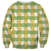 Aloha Hawaii Ilima Maile Lei Sweatshirt Palaka Inspired Hawaiian-plaid White LT14 - Polynesian Pride