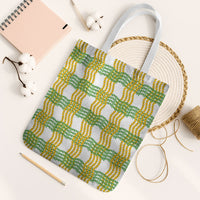Aloha Hawaii Ilima Maile Lei Tote Bag Palaka Inspired Hawaiian-plaid White LT14 White Strap One Size White - Polynesian Pride