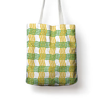 Aloha Hawaii Ilima Maile Lei Tote Bag Palaka Inspired Hawaiian-plaid White LT14 - Polynesian Pride