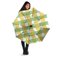 Aloha Hawaii Ilima Maile Lei Umbrella Palaka Inspired Hawaiian-plaid White LT14 - Polynesian Pride