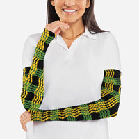 Aloha Hawaii Ilima Maile Lei Arm Sleeves Palaka Inspired Hawaiian-plaid Black LT14 - Polynesian Pride