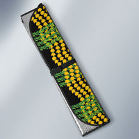 Aloha Hawaii Ilima Maile Lei Auto Sun Shade Palaka Inspired Hawaiian-plaid Black LT14 - Polynesian Pride