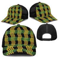 Aloha Hawaii Ilima Maile Lei Baseball Net Cap Palaka Inspired Hawaiian-plaid Black LT14 - Polynesian Pride