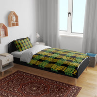 Aloha Hawaii Ilima Maile Lei Bedding Set Palaka Inspired Hawaiian-plaid Black LT14 - Polynesian Pride