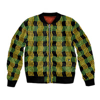 Aloha Hawaii Ilima Maile Lei Bomber Jacket Palaka Inspired Hawaiian-plaid Black LT14 Unisex Black - Polynesian Pride