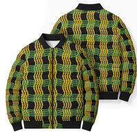 Aloha Hawaii Ilima Maile Lei Bomber Puffer Jacket Palaka Inspired Hawaiian-plaid Black LT14 - Polynesian Pride