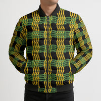 Aloha Hawaii Ilima Maile Lei Bomber Puffer Jacket Palaka Inspired Hawaiian-plaid Black LT14 - Polynesian Pride