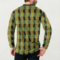 Aloha Hawaii Ilima Maile Lei Button Sweatshirt Palaka Inspired Hawaiian-plaid Black LT14 - Polynesian Pride
