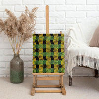Aloha Hawaii Ilima Maile Lei Canvas Wall Art Palaka Inspired Hawaiian-plaid Black LT14 - Polynesian Pride