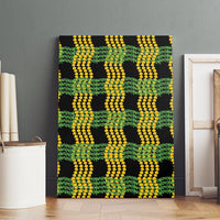 Aloha Hawaii Ilima Maile Lei Canvas Wall Art Palaka Inspired Hawaiian-plaid Black LT14 - Polynesian Pride