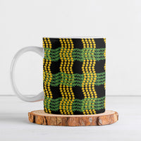Aloha Hawaii Ilima Maile Lei Ceramic Mug Palaka Inspired Hawaiian-plaid Black LT14 Black - Polynesian Pride