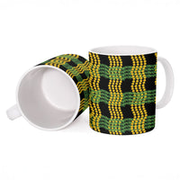 Aloha Hawaii Ilima Maile Lei Ceramic Mug Palaka Inspired Hawaiian-plaid Black LT14 - Polynesian Pride