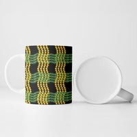 Aloha Hawaii Ilima Maile Lei Ceramic Mug Palaka Inspired Hawaiian-plaid Black LT14 - Polynesian Pride