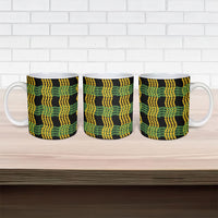 Aloha Hawaii Ilima Maile Lei Ceramic Mug Palaka Inspired Hawaiian-plaid Black LT14 - Polynesian Pride