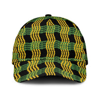 Aloha Hawaii Ilima Maile Lei Classic Cap Palaka Inspired Hawaiian-plaid Black LT14 Universal Fit Black - Polynesian Pride