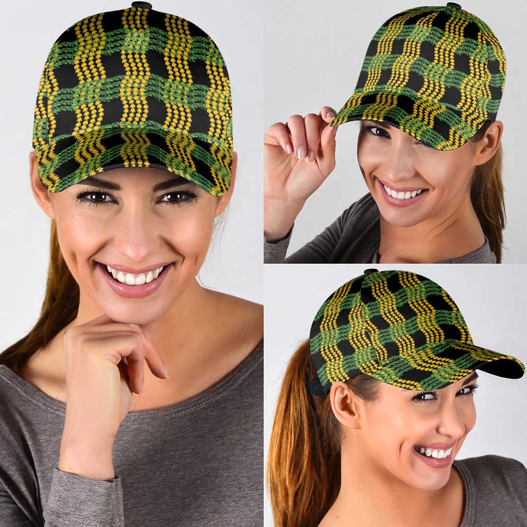 Aloha Hawaii Ilima Maile Lei Classic Cap Palaka Inspired Hawaiian-plaid Black LT14 - Polynesian Pride