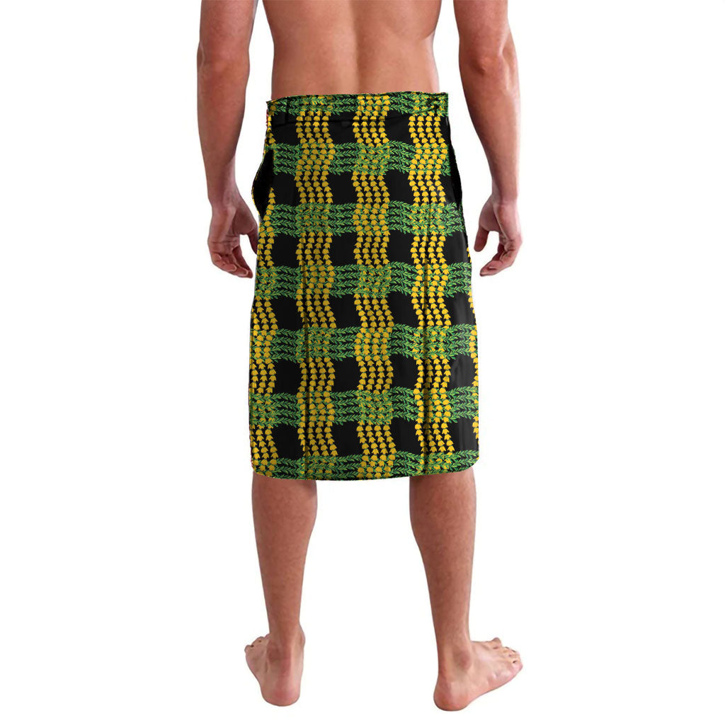 Aloha Hawaii Ilima Maile Lei Lavalava Palaka Inspired Hawaiian-plaid Black LT14 - Polynesian Pride