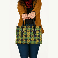 Aloha Hawaii Ilima Maile Lei Leather Bag Palaka Inspired Hawaiian-plaid Black LT14 - Polynesian Pride