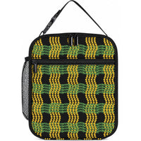Aloha Hawaii Ilima Maile Lei Lunch Bag Palaka Inspired Hawaiian-plaid Black LT14 10.2 × 8.3 × 4.3 inch Black - Polynesian Pride