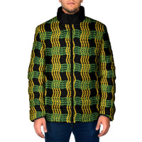 Aloha Hawaii Ilima Maile Lei Padded Jacket Palaka Inspired Hawaiian-plaid Black LT14 Men Black - Polynesian Pride