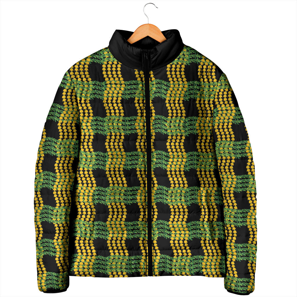 Aloha Hawaii Ilima Maile Lei Padded Jacket Palaka Inspired Hawaiian-plaid Black LT14 - Polynesian Pride
