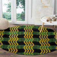 Aloha Hawaii Ilima Maile Lei Round Carpet Palaka Inspired Hawaiian-plaid Black LT14 - Polynesian Pride
