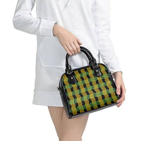 Aloha Hawaii Ilima Maile Lei Shoulder Handbag Palaka Inspired Hawaiian-plaid Black LT14 - Polynesian Pride