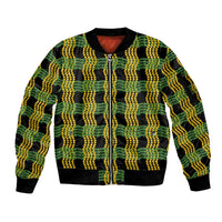 Aloha Hawaii Ilima Maile Lei Sleeve Zip Bomber Jacket Palaka Inspired Hawaiian-plaid Black LT14 Unisex Black - Polynesian Pride