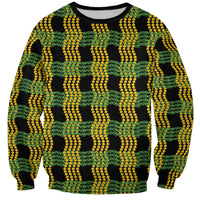 Aloha Hawaii Ilima Maile Lei Sweatshirt Palaka Inspired Hawaiian-plaid Black LT14 Unisex Black - Polynesian Pride