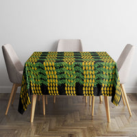Aloha Hawaii Ilima Maile Lei Tablecloth Palaka Inspired Hawaiian-plaid Black LT14 - Polynesian Pride