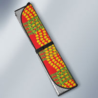 Aloha Hawaii Ilima Maile Lei Auto Sun Shade Palaka Inspired Hawaiian-plaid Red LT14 - Polynesian Pride